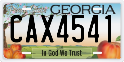 GA license plate CAX4541
