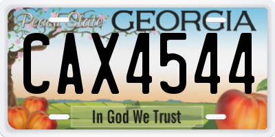 GA license plate CAX4544