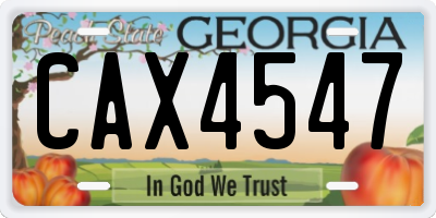 GA license plate CAX4547