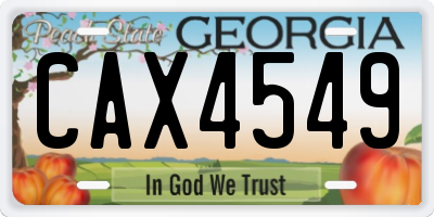 GA license plate CAX4549