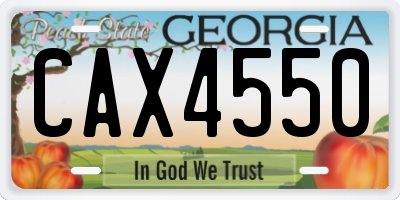GA license plate CAX4550