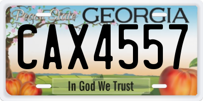 GA license plate CAX4557