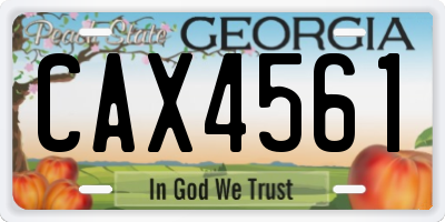 GA license plate CAX4561