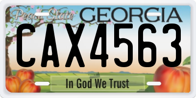 GA license plate CAX4563