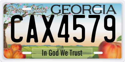 GA license plate CAX4579
