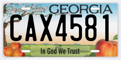 GA license plate CAX4581