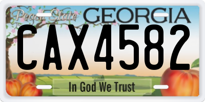 GA license plate CAX4582