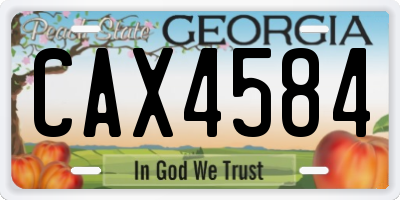 GA license plate CAX4584