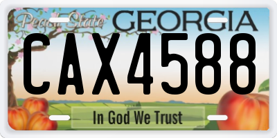 GA license plate CAX4588
