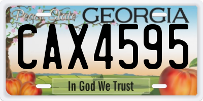 GA license plate CAX4595