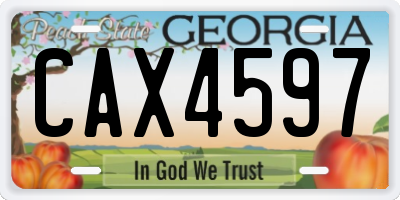 GA license plate CAX4597