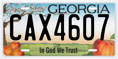 GA license plate CAX4607