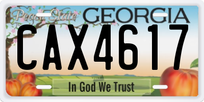 GA license plate CAX4617