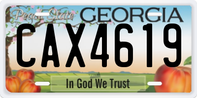 GA license plate CAX4619
