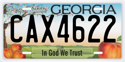 GA license plate CAX4622
