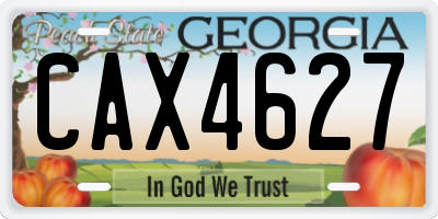 GA license plate CAX4627