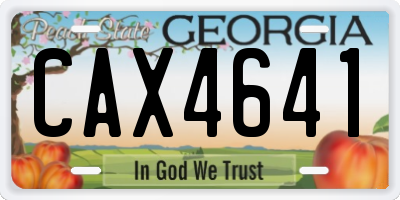 GA license plate CAX4641