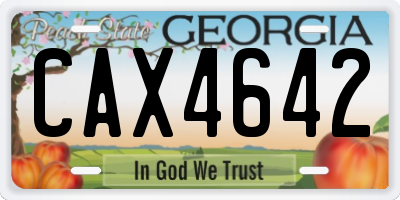 GA license plate CAX4642