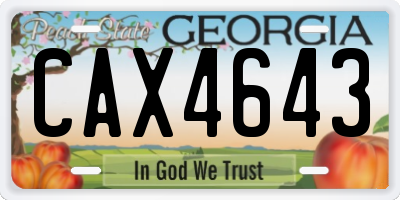 GA license plate CAX4643