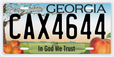 GA license plate CAX4644