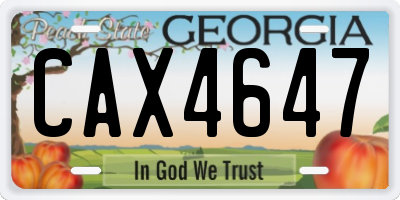 GA license plate CAX4647