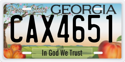 GA license plate CAX4651