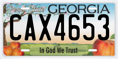 GA license plate CAX4653