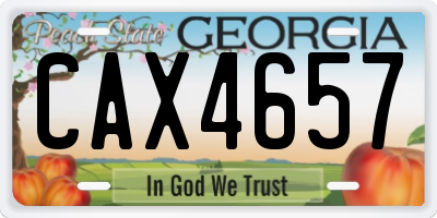 GA license plate CAX4657