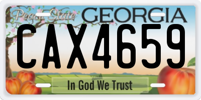 GA license plate CAX4659