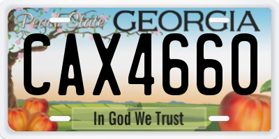 GA license plate CAX4660