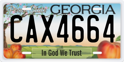 GA license plate CAX4664