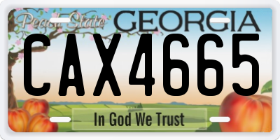 GA license plate CAX4665