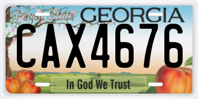 GA license plate CAX4676