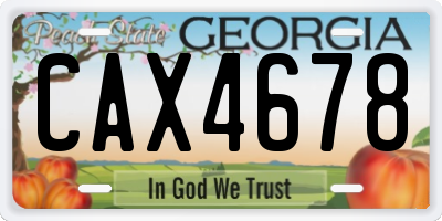 GA license plate CAX4678