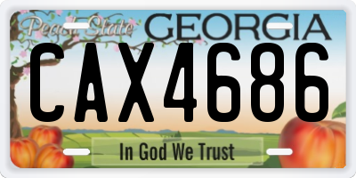 GA license plate CAX4686