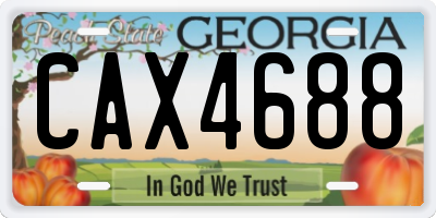 GA license plate CAX4688