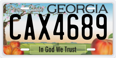 GA license plate CAX4689