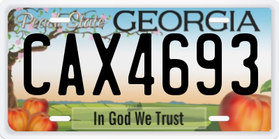 GA license plate CAX4693