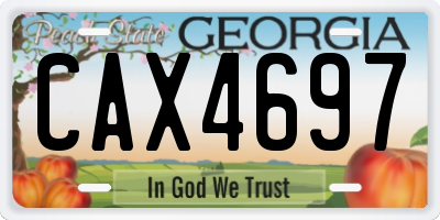 GA license plate CAX4697