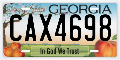 GA license plate CAX4698