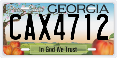 GA license plate CAX4712