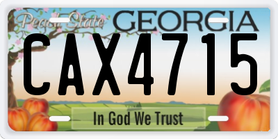 GA license plate CAX4715