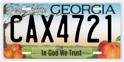 GA license plate CAX4721