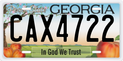 GA license plate CAX4722