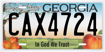 GA license plate CAX4724