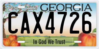 GA license plate CAX4726