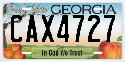 GA license plate CAX4727