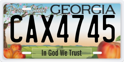 GA license plate CAX4745
