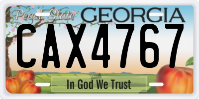 GA license plate CAX4767