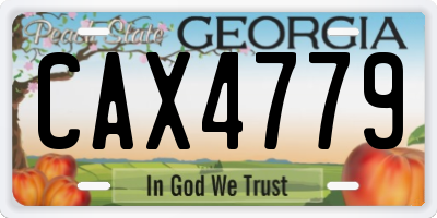 GA license plate CAX4779